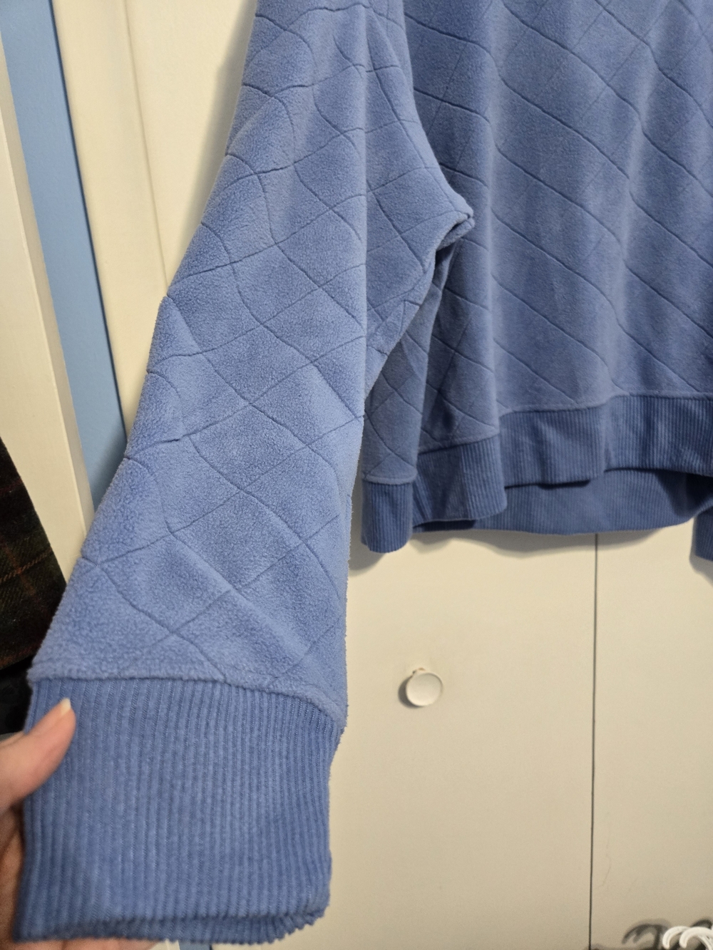 Avalanche Quilted Hoodie XL Blue Fleece Pullover Oversized Cozy Outdoor Sweat - Picture 3 of 7